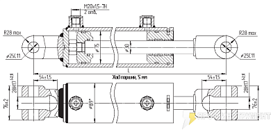 Гидроцилиндр МС75/30х320-3(4).44(635)